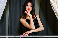 Anna aki anna aki strips her black dress baring her petite body.