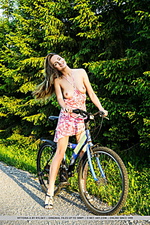 Vittoria a vittoria a shows off her amazing body as she strips by the bike.