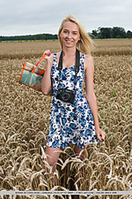 Bernie new model bernie strips in the wheat field as she bares her delectable   body.